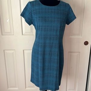 Sharagano blue/black dress, size 10 in EUC